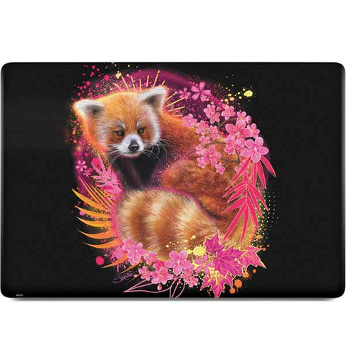 Red Panda with Flowers by Sheena Pike MacBook Skins